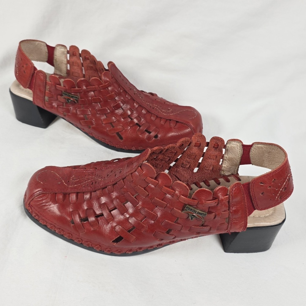 Pikolinos Romana Sandals Shoes Womens Size 8.5 US 39 EU Red Leather Comfort